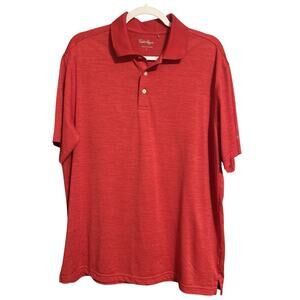 Walter Hagen Essentials Polo Shirt Golf Mens Large Red Short Sleeve